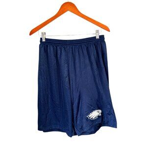 Navy Blue A4 Mens Large Mesh Athletic Shorts With Embroidered Eagle Logo